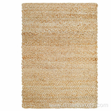 Natural fiber handwoven braided jute area rug